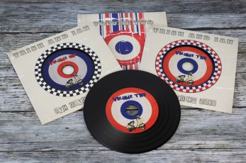A two disc vinyl CD set with a mod design that we created for the client