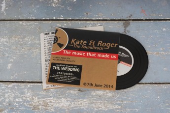 Wedding favour CDs standard wallets with black vinyl discs