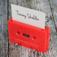 Cassette tape place holder neon pink
