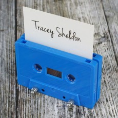 Cassette tape place holder ocean blue