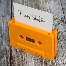 Cassette tape place holder orange