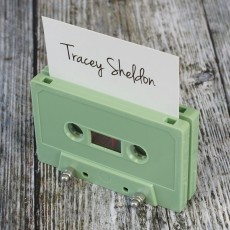 Cassette tape place holder sage green