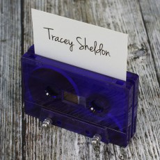 Cassette tape place holder transparent purple