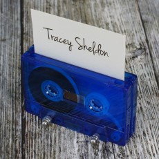Cassette tape place holder transparent blue