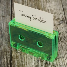 Cassette tape place holder transparent green