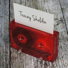 Cassette tape place holder transparent red